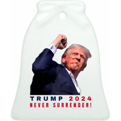 Trump Assassinated Injured In Pennsylvania July 13 2024 Ceramic Bell Ornament