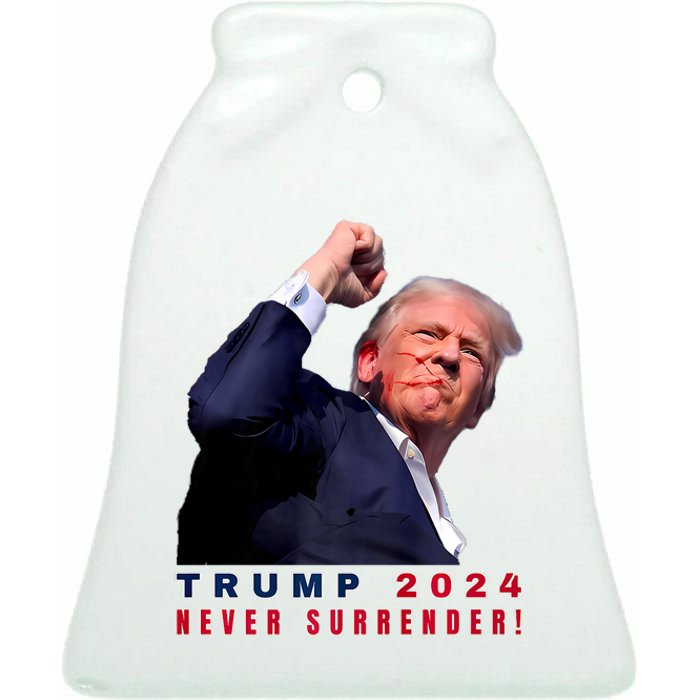 Trump Assassinated Injured In Pennsylvania July 13 2024 Ceramic Bell Ornament