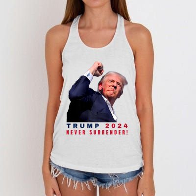 Trump Assassinated Injured In Pennsylvania July 13 2024 Women's Knotted Racerback Tank