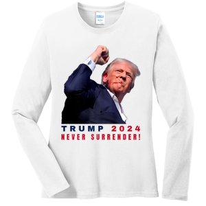 Trump Assassinated Injured In Pennsylvania July 13 2024 Ladies Long Sleeve Shirt