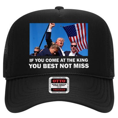 Trump Assassinated Injured In Pennsylvania 2024 High Crown Mesh Back Trucker Hat