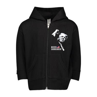 Trump Assassinated Injured In Pennsylvania July 13 2024 Toddler Zip Fleece Hoodie