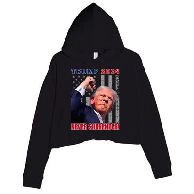 Trump Assassinated Injured In Pennsylvania July 13 2024 Crop Fleece Hoodie