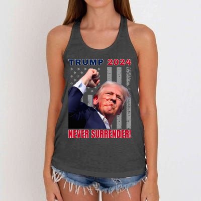 Trump Assassinated Injured In Pennsylvania July 13 2024 Women's Knotted Racerback Tank