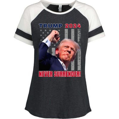 Trump Assassinated Injured In Pennsylvania July 13 2024 Enza Ladies Jersey Colorblock Tee