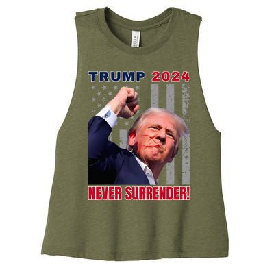 Trump Assassinated Injured In Pennsylvania July 13 2024 Women's Racerback Cropped Tank