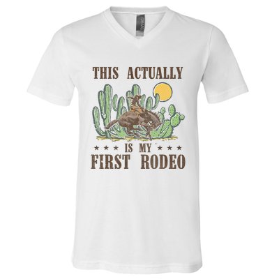 This Actually Is My First Rodeo Western Country Southern V-Neck T-Shirt