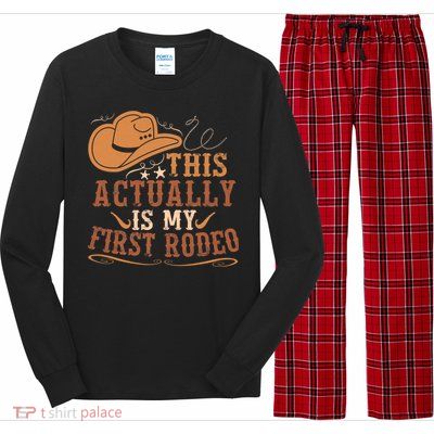 This Actually Is My First Rodeo Cowgirl Bronco Bucking Long Sleeve Pajama Set