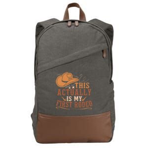 This Actually Is My First Rodeo Cowgirl Bronco Bucking Cotton Canvas Backpack