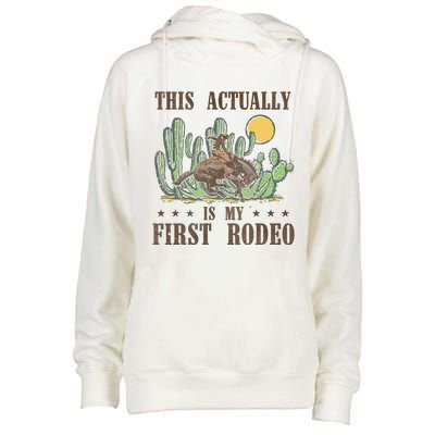 This Actually Is My First Rodeo Western Country Southern Womens Funnel Neck Pullover Hood