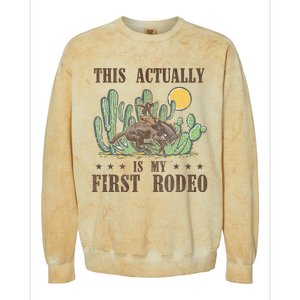 This Actually Is My First Rodeo Western Country Southern Colorblast Crewneck Sweatshirt