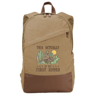 This Actually Is My First Rodeo Western Country Southern Cotton Canvas Backpack