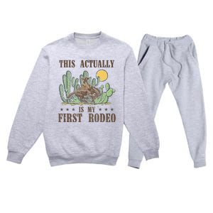 This Actually Is My First Rodeo Western Country Southern Premium Crewneck Sweatsuit Set