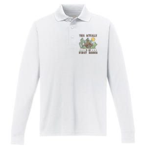 This Actually Is My First Rodeo Western Country Southern Performance Long Sleeve Polo