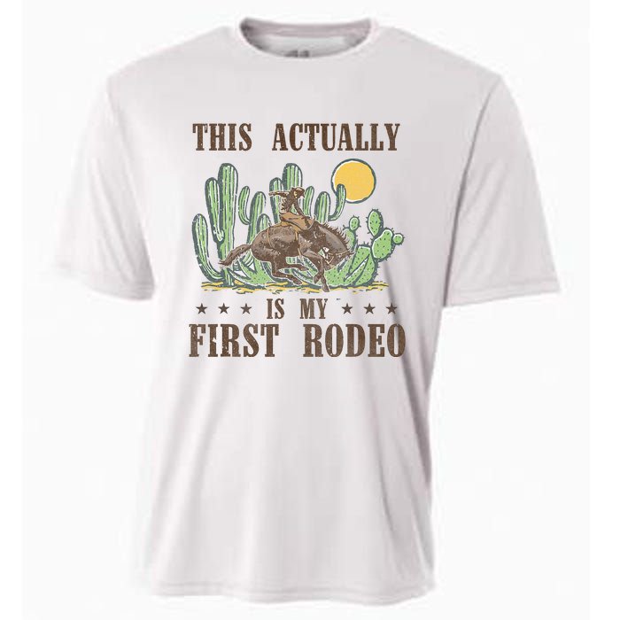 This Actually Is My First Rodeo Western Country Southern Cooling Performance Crew T-Shirt