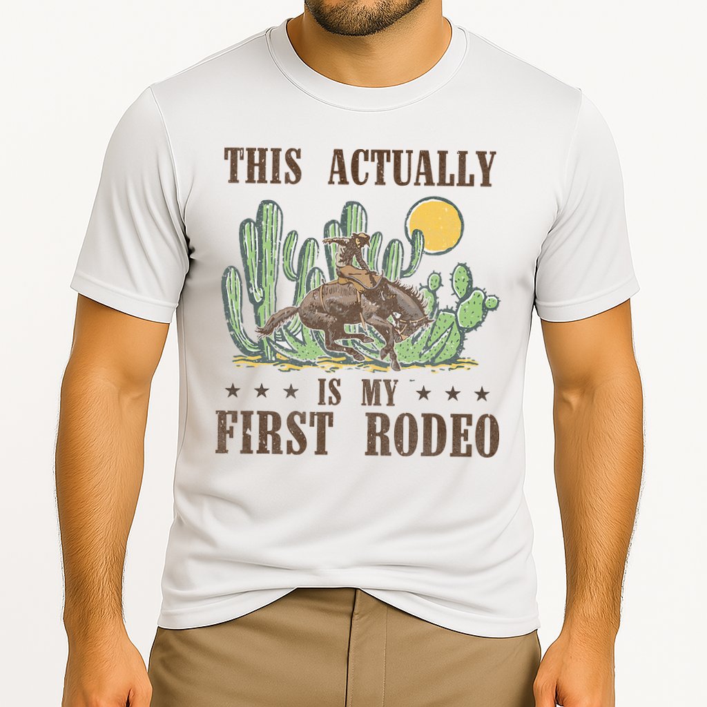 This Actually Is My First Rodeo Western Country Southern Cooling Performance Crew T-Shirt