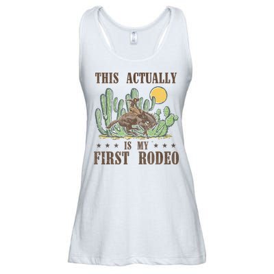This Actually Is My First Rodeo Western Country Southern Ladies Essential Flowy Tank