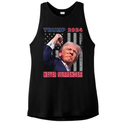 Trump Assassinated Injured Pennsylvania 2024 Design Ladies PosiCharge Tri-Blend Wicking Tank