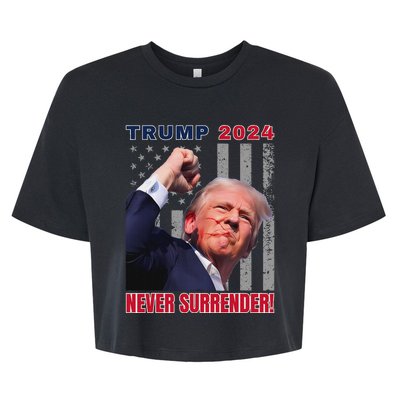 Trump Assassinated Injured Pennsylvania 2024 Design Bella+Canvas Jersey Crop Tee