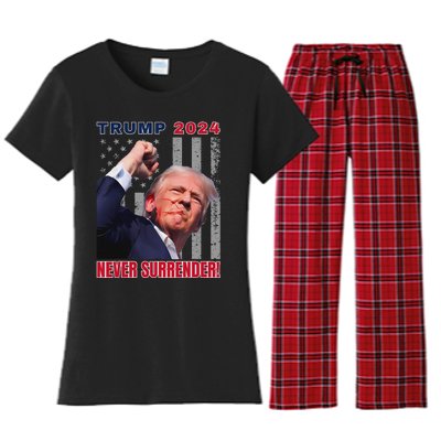 Trump Assassinated Injured Pennsylvania 2024 Design Women's Flannel Pajama Set