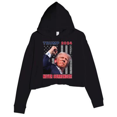 Trump Assassinated Injured Pennsylvania 2024 Design Crop Fleece Hoodie