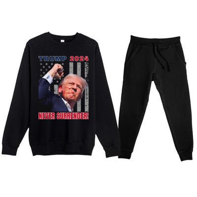 Trump Assassinated Injured Pennsylvania 2024 Design Premium Crewneck Sweatsuit Set