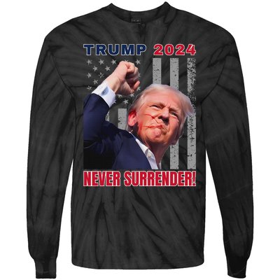 Trump Assassinated Injured Pennsylvania 2024 Design Tie-Dye Long Sleeve Shirt