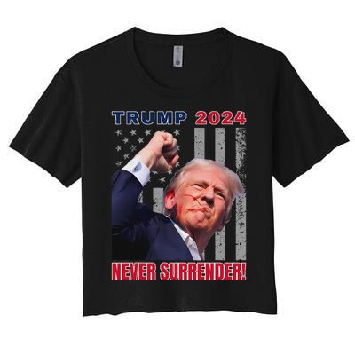 Trump Assassinated Injured Pennsylvania 2024 Design Women's Crop Top Tee