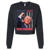 Trump Assassinated Injured Pennsylvania 2024 Design Cropped Pullover Crew