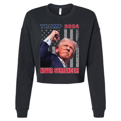 Trump Assassinated Injured Pennsylvania 2024 Design Cropped Pullover Crew