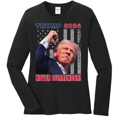 Trump Assassinated Injured Pennsylvania 2024 Design Ladies Long Sleeve Shirt