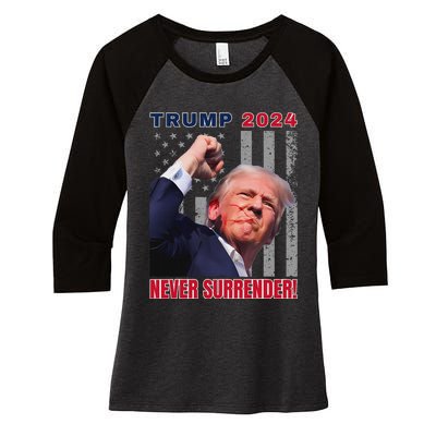 Trump Assassinated Injured Pennsylvania 2024 Design Women's Tri-Blend 3/4-Sleeve Raglan Shirt