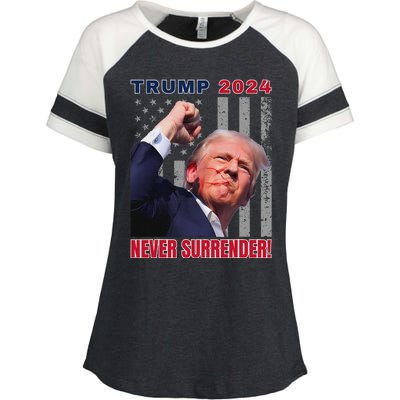 Trump Assassinated Injured Pennsylvania 2024 Design Enza Ladies Jersey Colorblock Tee