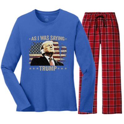 Trump As I Was Saying Trump His Speech Trump Vance Women's Long Sleeve Flannel Pajama Set 