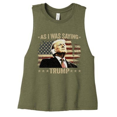 Trump As I Was Saying Trump His Speech Trump Vance Women's Racerback Cropped Tank