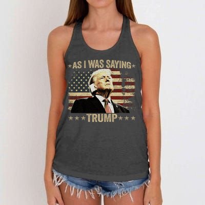 Trump As I Was Saying Trump His Speech Trump Vance Vintage Women's Knotted Racerback Tank