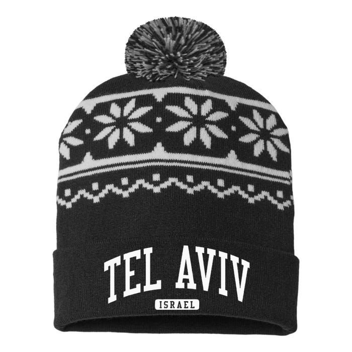 Tel Aviv Israel Israel College University Style USA-Made Snowflake Beanie