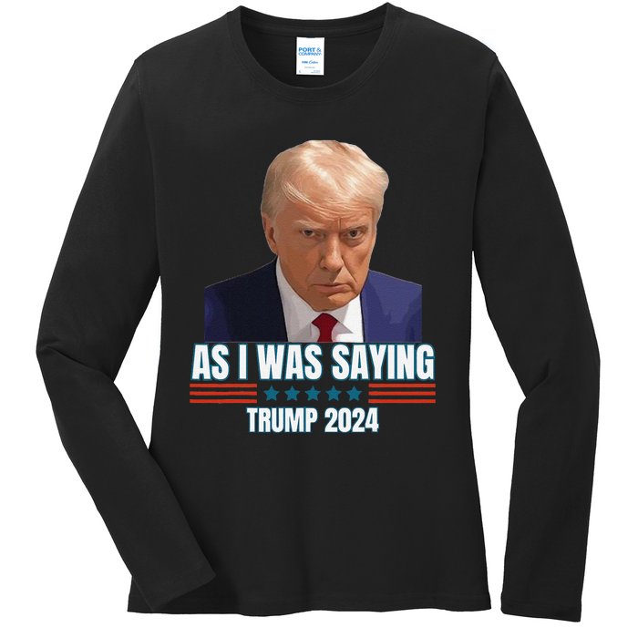 Trump As I Was Saying Trump His Speech Trump Vance Vintage Ladies Long Sleeve Shirt