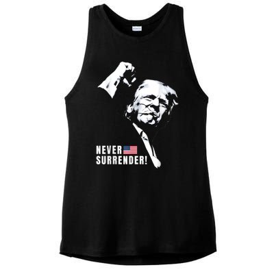 Trump Assassinated Injured In Pennsylvania July 13 2024 Ladies PosiCharge Tri-Blend Wicking Tank