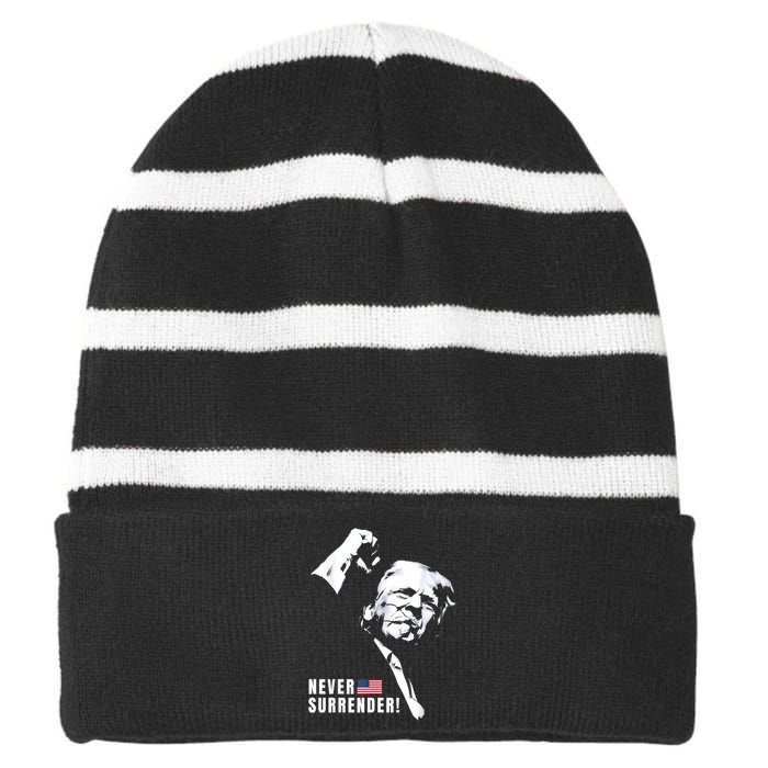 Trump Assassinated Injured In Pennsylvania July 13 2024 Striped Beanie with Solid Band