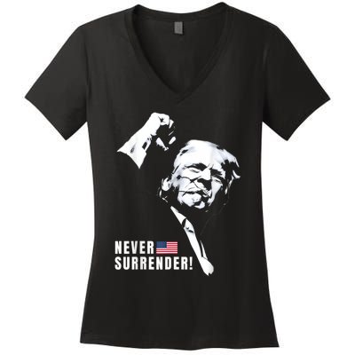 Trump Assassinated Injured In Pennsylvania July 13 2024 Women's V-Neck T-Shirt