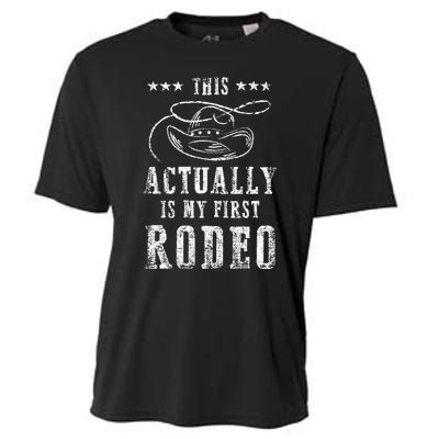 This Actually Is My First Rodeo Cowboy Vintage Cooling Performance Crew T-Shirt