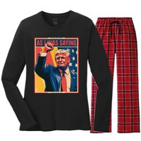 Trump As I Was Saying Trump His Speech Trump Vance Women's Long Sleeve Flannel Pajama Set 