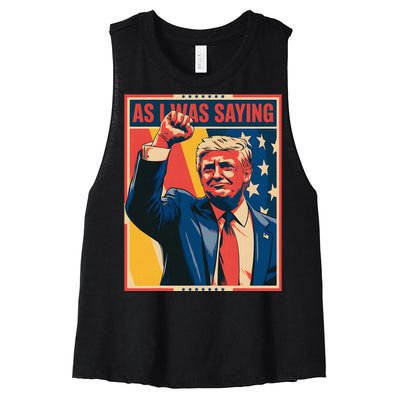 Trump As I Was Saying Trump His Speech Trump Vance Women's Racerback Cropped Tank