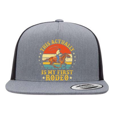 This Actually Is My First Rodeo Country Life Howdy Vintage Flat Bill Trucker Hat