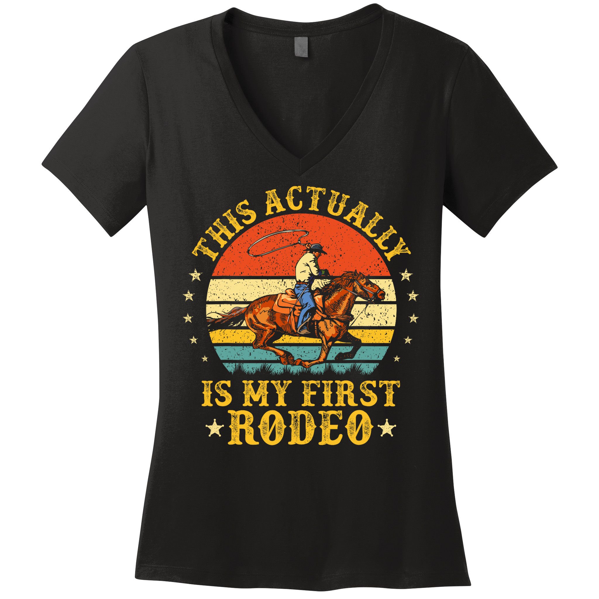 This Actually Is My First Rodeo Country Life Howdy Vintage Women's V-Neck T-Shirt