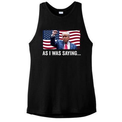 Trump As I Was Saying Trump His Speech Trump Vance Vintage Ladies PosiCharge Tri-Blend Wicking Tank