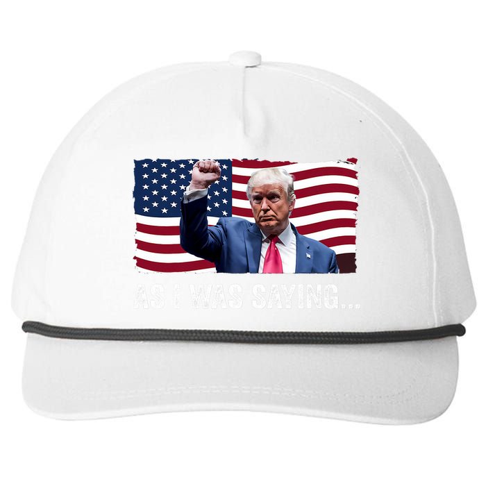 Trump As I Was Saying Trump His Speech Trump Vance Vintage Snapback Five-Panel Rope Hat