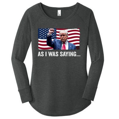 Trump As I Was Saying Trump His Speech Trump Vance Vintage Women's Perfect Tri Tunic Long Sleeve Shirt