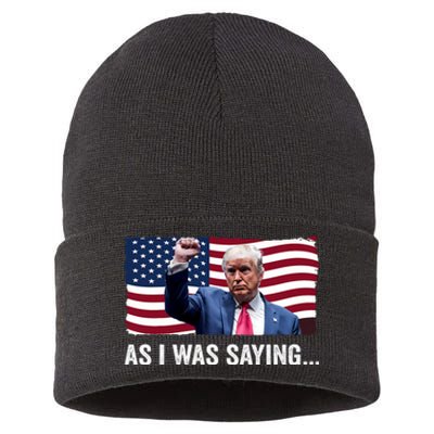 Trump As I Was Saying Trump His Speech Trump Vance Vintage Sustainable Knit Beanie